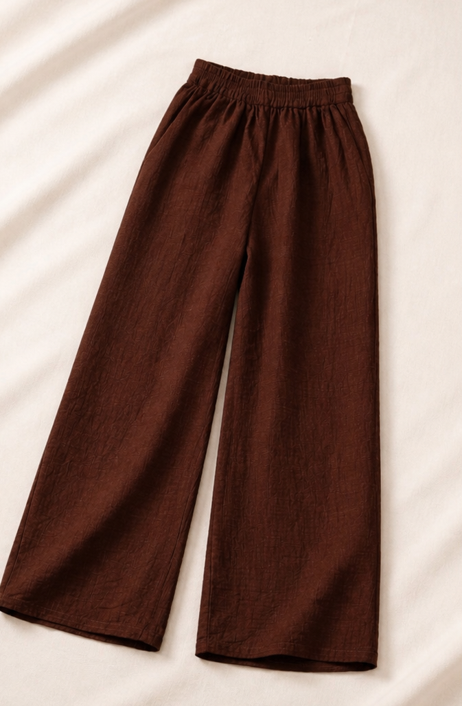 Cielera  Cotton Crinkle Gauze Wide Leg Pants