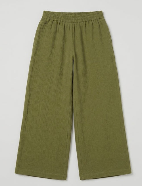Cielera  Cotton Crinkle Gauze Wide Leg Pants
