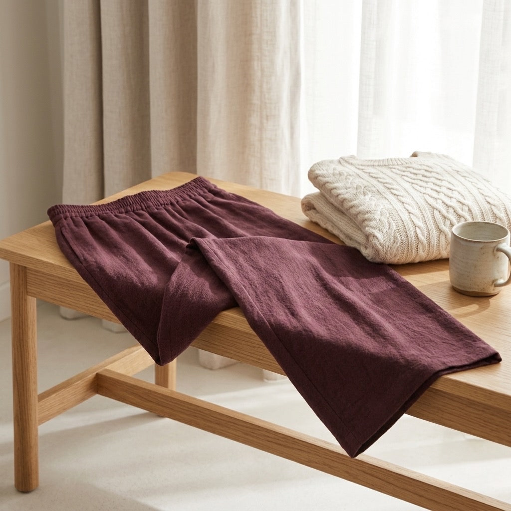 Cielera Crinkle Gauze Wide Leg Pants
