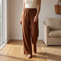 Cielera Cotton Viscose Drawstring Straight Leg Pants