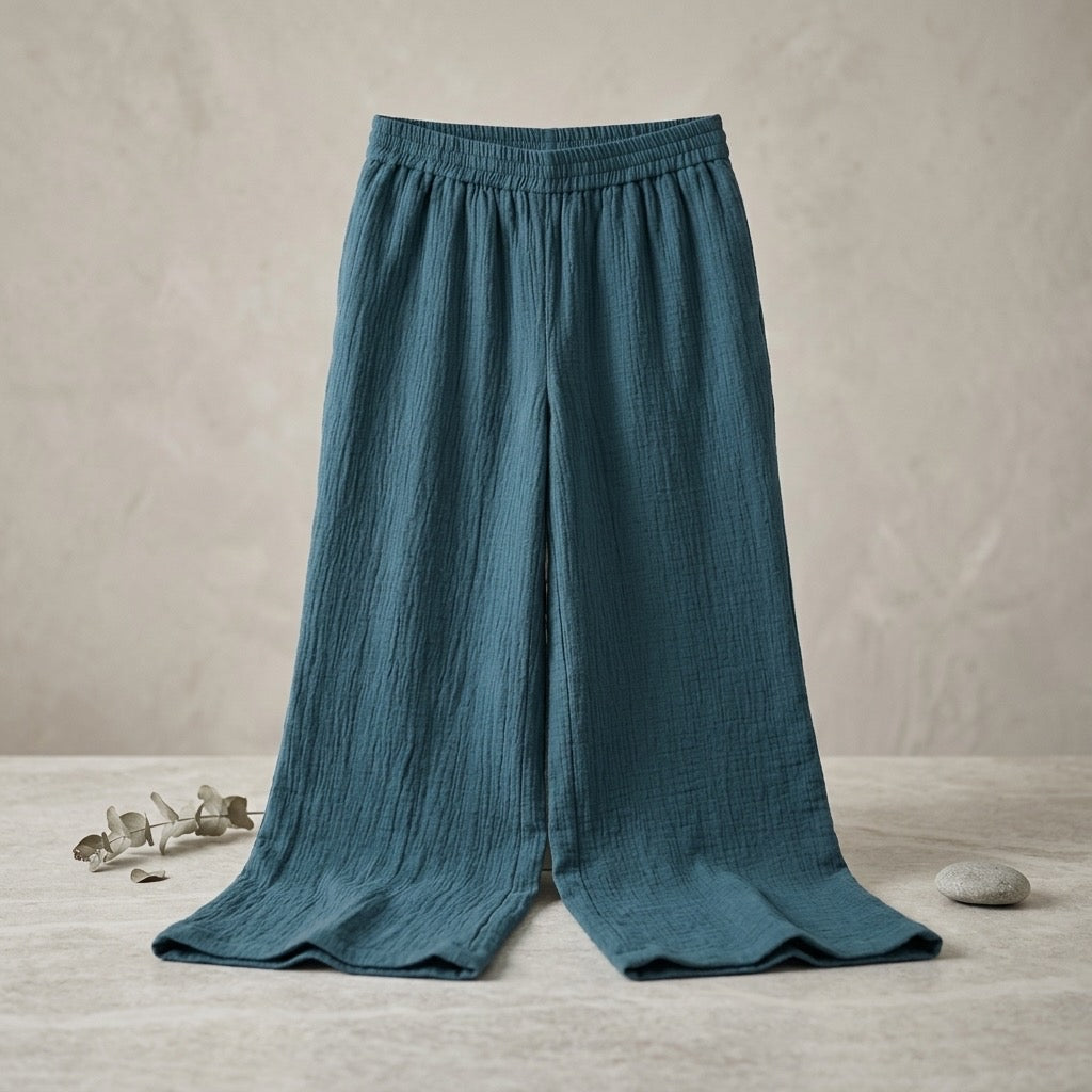 Cielera Crinkle Gauze Wide Leg Pants