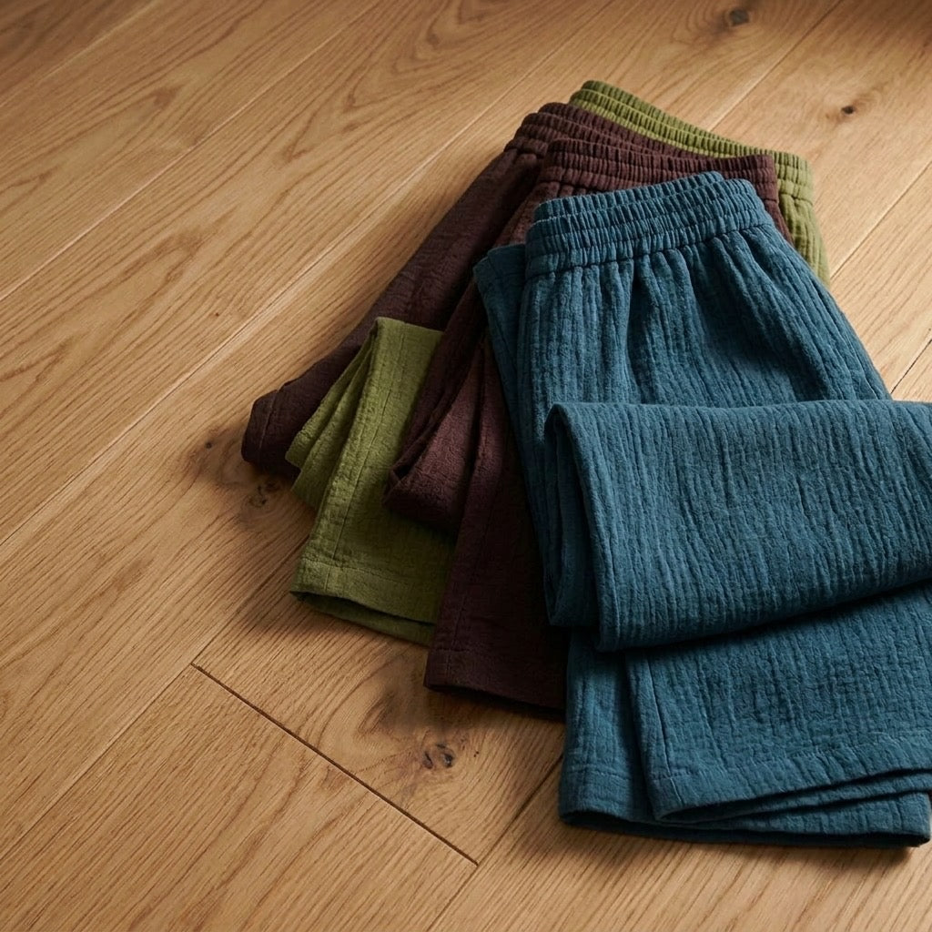 Cielera Crinkle Gauze Wide Leg Pants