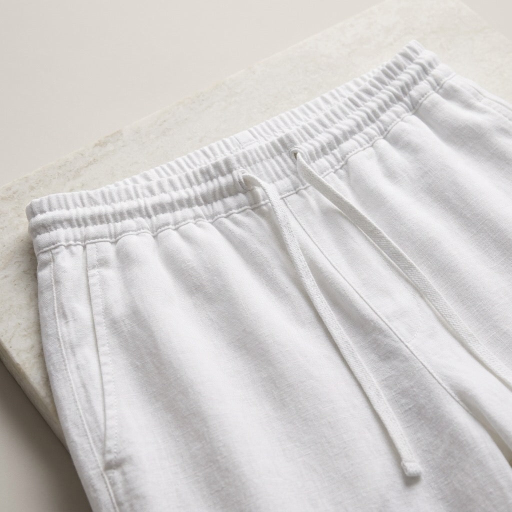 Cielera Cotton Viscose Drawstring Straight Leg Pants