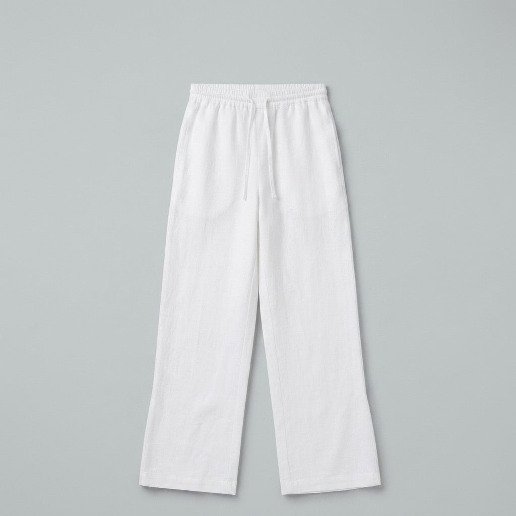 Cielera Cotton Viscose Drawstring Straight Leg Pants